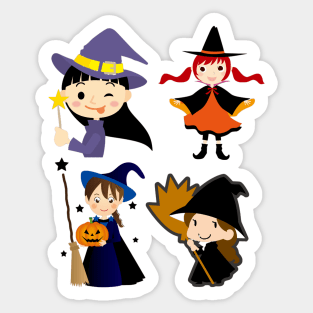 Halloween Cute Witches Sticker